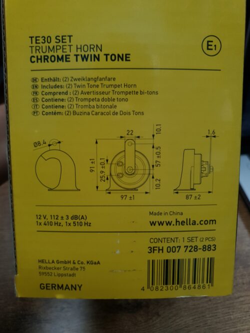 HELLA TE30 Chrome Twin Tone Trumpet Horn Set– Premium Performance & Style - Image 4