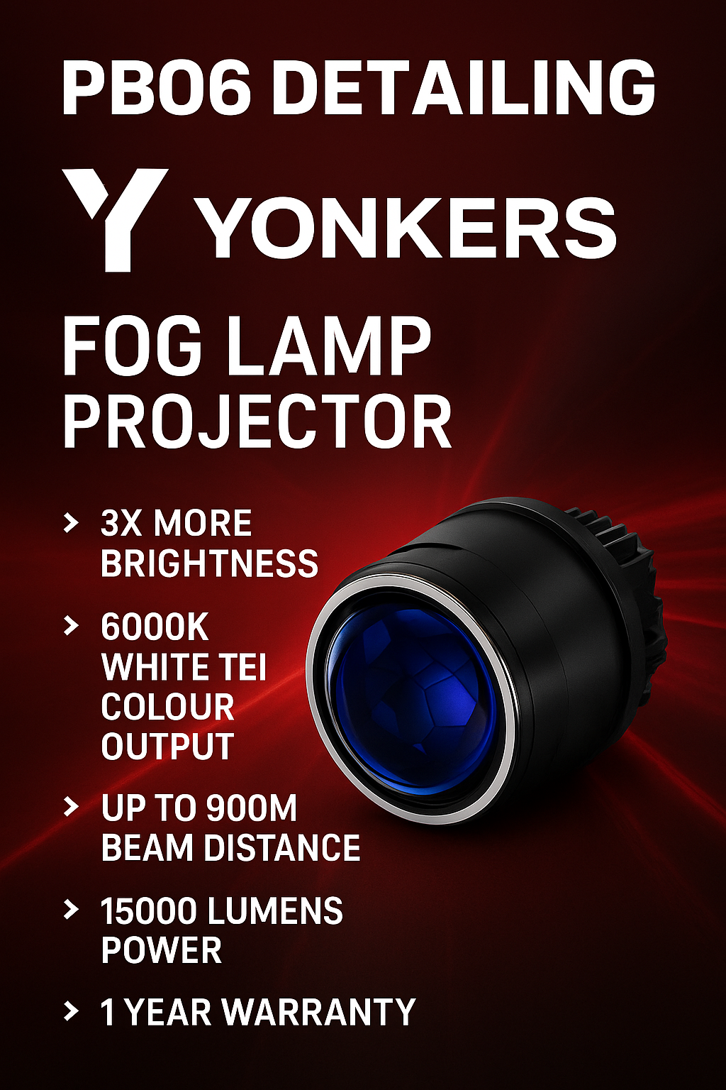 Yonkers 120W Fog Lamp Projector – High-Performance LED Lighting for Maximum Visibility